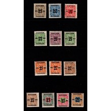 Danmark - 27-øres provisorier  - Uden X-er - Komplet sæt - Postfrisk.